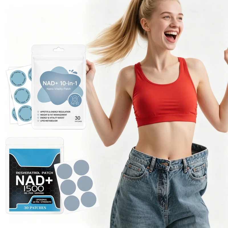 60pcs Multi-effect Wellness Patch Set NAD+ 10-in-1 Nano Vitality Patches and NAD+ Resveratrol Topical Stickers