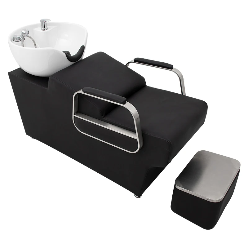 

Modern Hair Salon Shampoo Bowl Massage Shampoo Chair Salon Furniture Backwash Units Hair Washing Chair with Basin