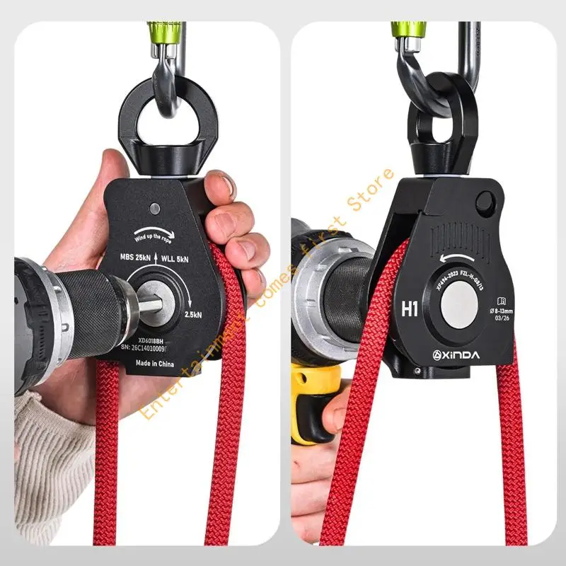 Rope Retractor Rope Reel Electric Assisted For Climbing And Construction Work 55KD
