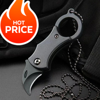 Mini Fox-Sharp Self-Defense Folding Claw Knife, Carry Courier Keychain, Open Box, Portable Key, Outdoor, Send 5 Blades