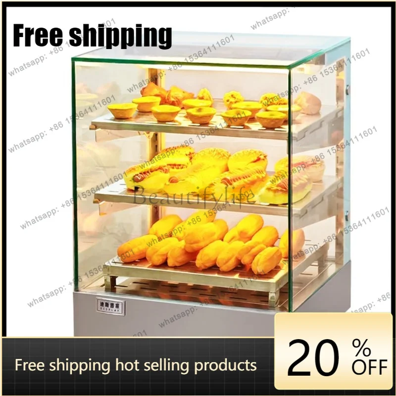 jj4 Insulation table Chestnut pie Stainless steel desktop insulation cabinet Commercial heating constant temperature