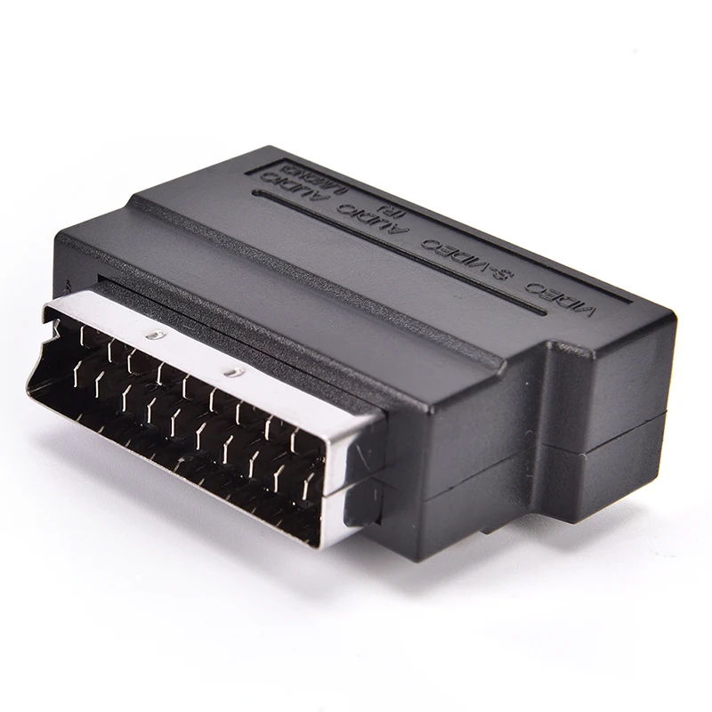 Adaptador SCART AV Block A 3 RCA Phono compuesto s-video con interruptor de entrada/salida dorado