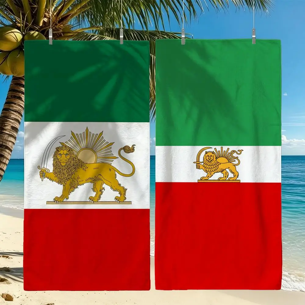 Pattern I-Imperial Iranian Flag Towel Towel Beach Towel Oversized Quick Dry Towel Absorbent Soft Swim BeachTowels for Men Women