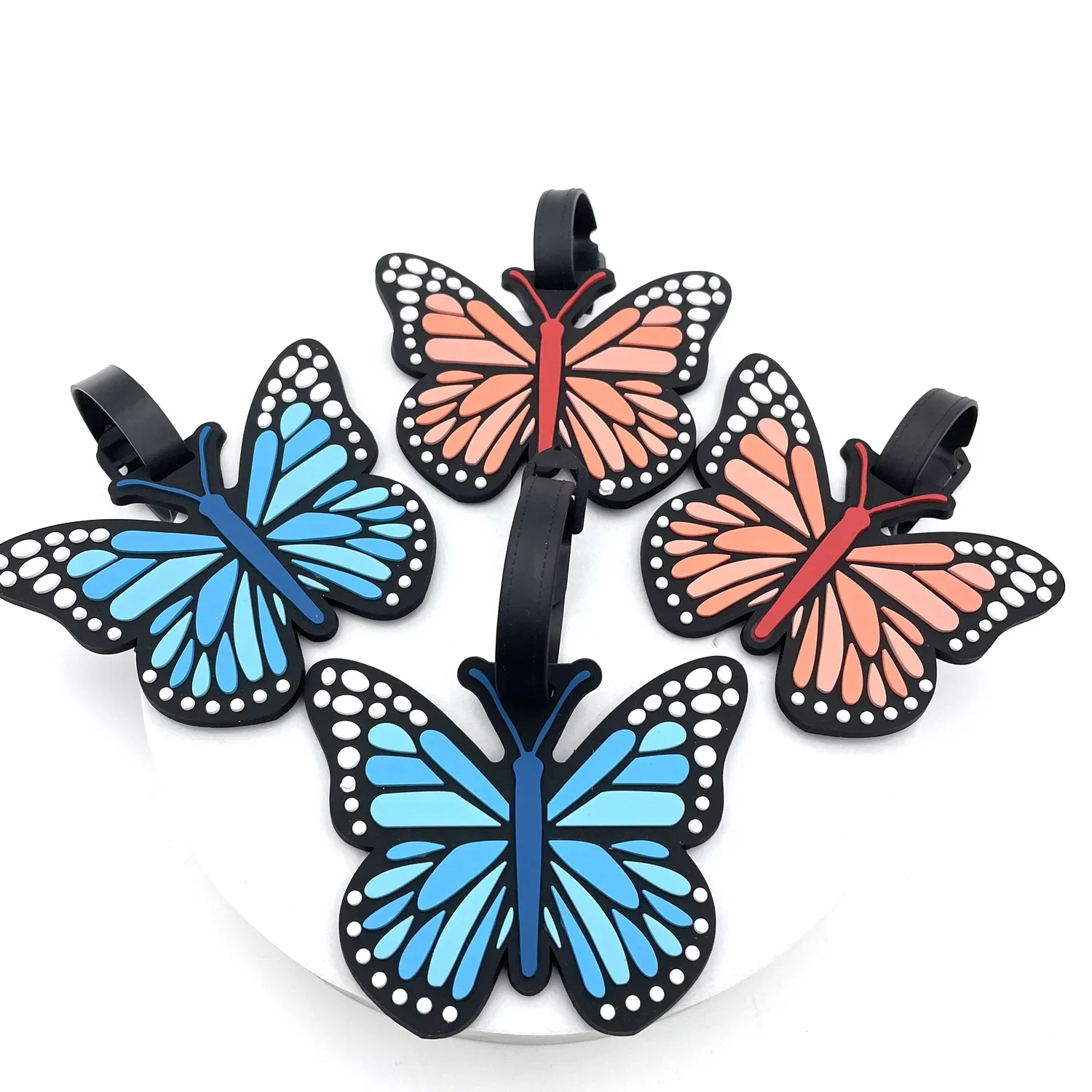 

1 шт., этикетка для багажа с бабочкой, женская дорожная бирка для багажа, чемодан для девочек, держатель для идентификационной адреса, портативный чемодан для посадки