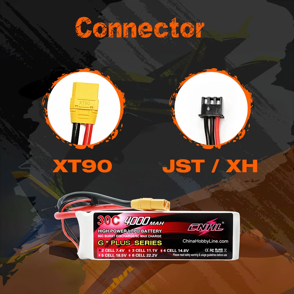 Cnhl lipo 7,4 v 2s batterie 4000mah 30c mit xt90 stecker für flugzeug hubschrauber quadcopter rc auto boot drohne speedrun lkw truggy