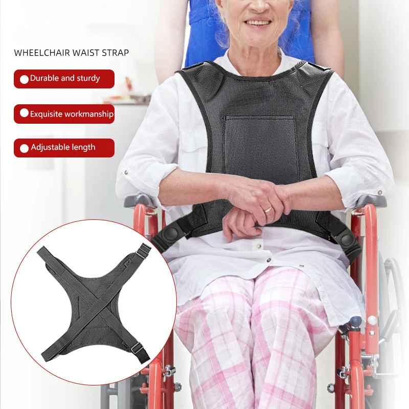 Respaldo estilo chaleco, faja para silla de ruedas, soporte de sujeción anticaída para silla de ruedas de paciente, correa protectora fija