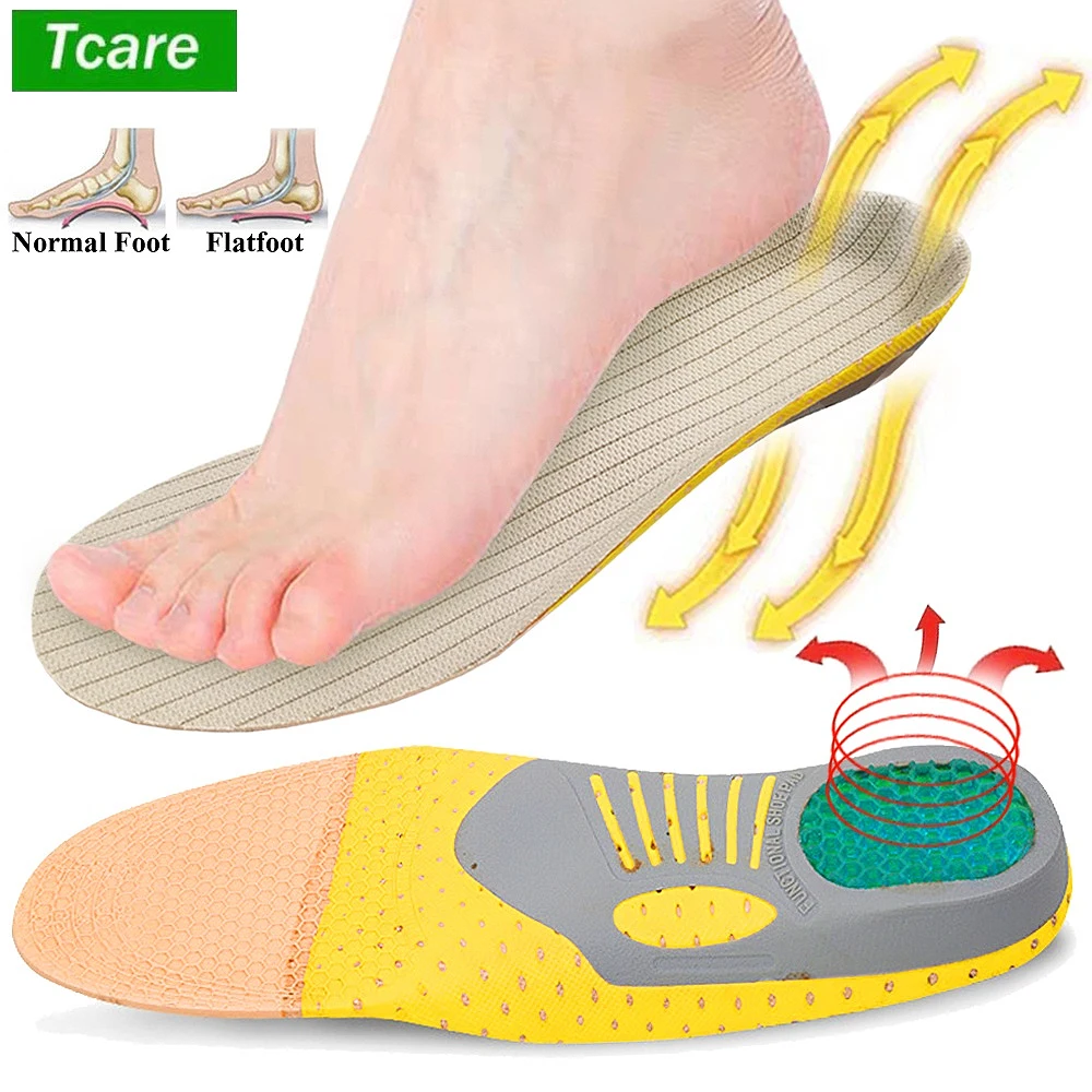 Tcare High Quality PVC Orthopedic Insoles Flat Foot Health Sole Pad for Shoes Insert Unisex Pad for Plantar Fasciitis Feet Care