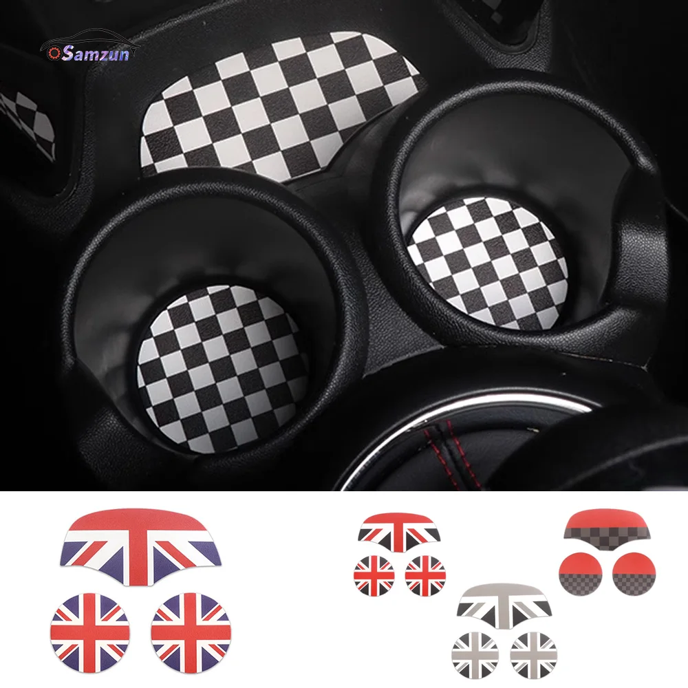 For MINI Cooper One JCW S F55 F56 F57 Hatchback Hardtop Leather Material Cup Pad Soft Non-slip Cushion Styling Car Accessories