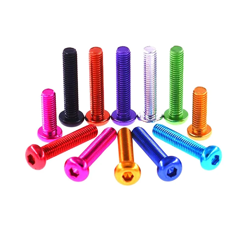 10pcs aluminum allen round screw M3 Colourful Aluminum Alloy Hex Hexagon Socket Button Head Machine Screw Bolts