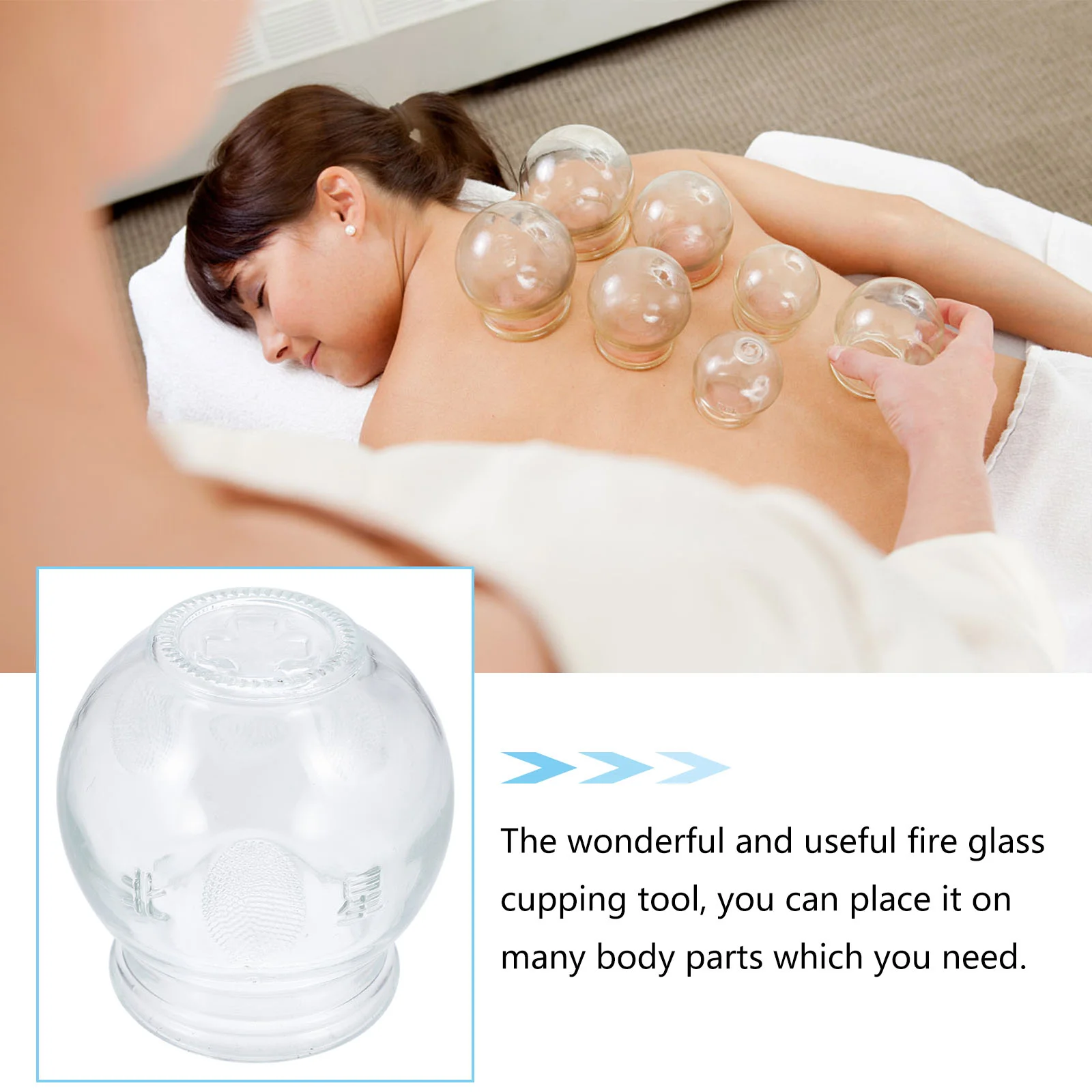 7 Pcs Glass Cupping Suction for Body Therapy Device Supply Care Professional Home