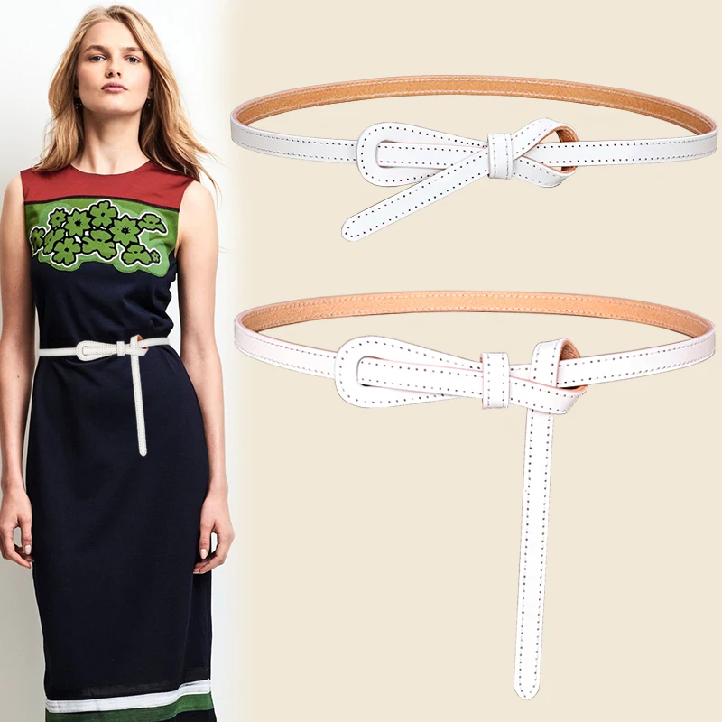 

X6076 Lady Genuine Leather Belt Women's Leather Girdle Joker Waistbelt Decorative Belt Fashion Dress Waist Belt Lady Chain Belt