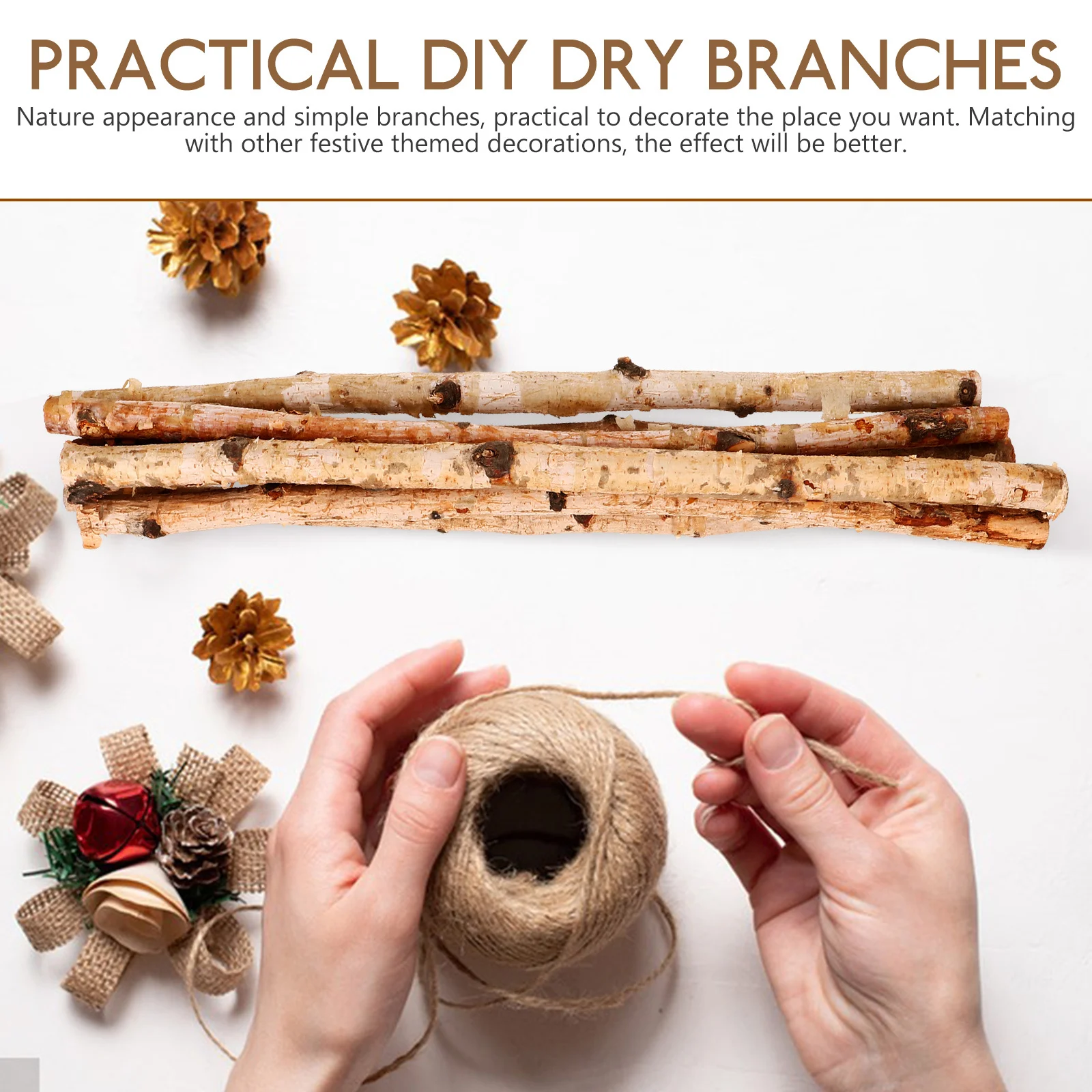 6 قطعة العصي الخشبية الطبيعية 40 سنتيمتر طويلة 1 سنتيمتر قطرها الحرفية الأغصان فروع ديكور لوازم ذاتية الصنع العصي لصياغة الفروع الجافة ديكور