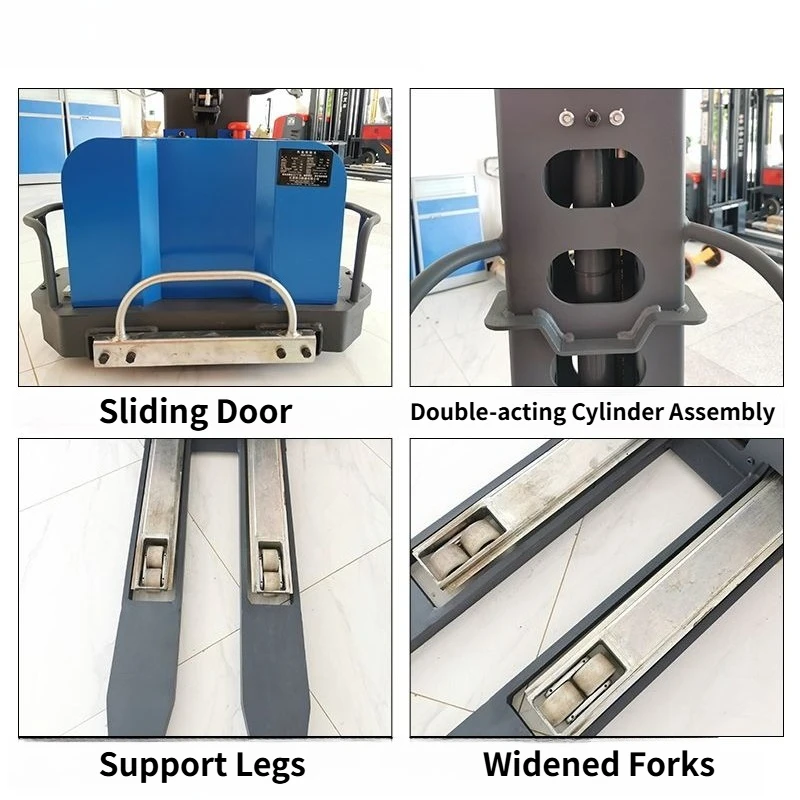 Semi-electric Stacker Self-propelled Platform  Portable Lifting Truck 500kg Lifting Handling Forklift for Loading  Unloading