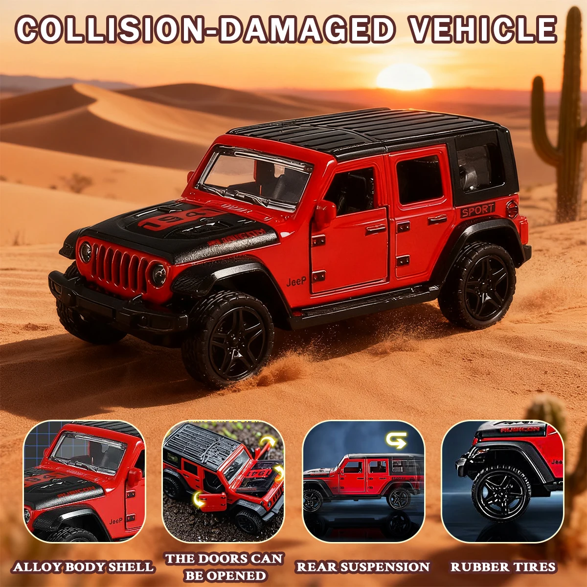 

1:36 Jeeps Wrangler Rubicon, модель автомобиля из сплава, литье под давлением, металлические внедорожники, модель автомобиля, высокая коллекция моделирования, детские игрушки, подарок