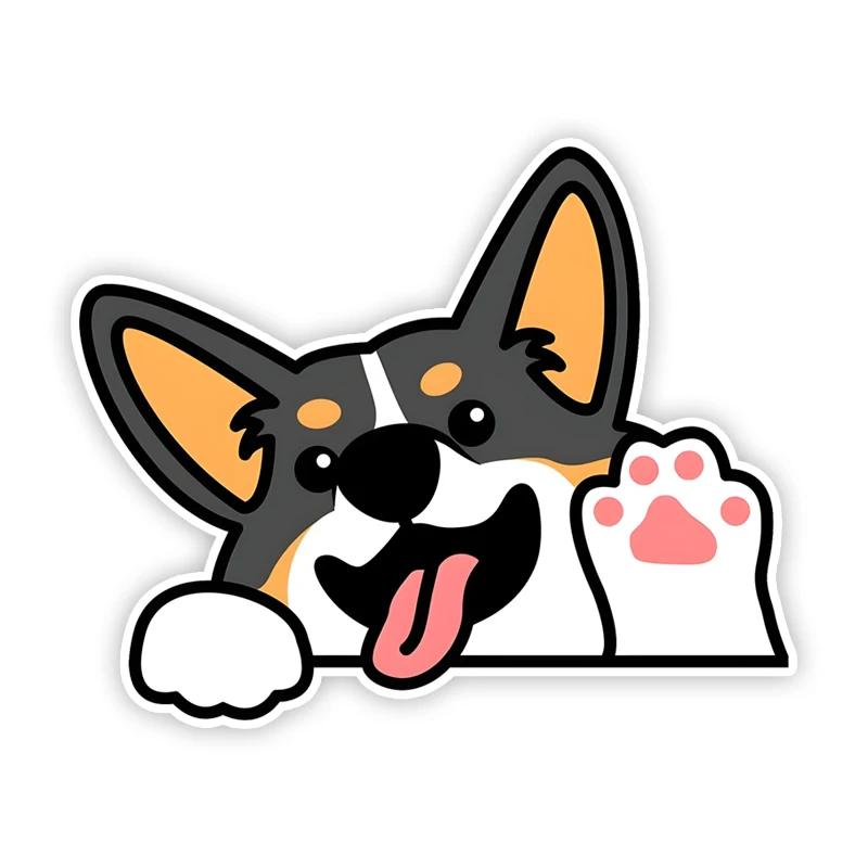 

DK340# Cute Cartoons Corgi Car Stickers Scratch Covering Self-Adhesive Waterproof Decal Motorcycle Decorative Accessories