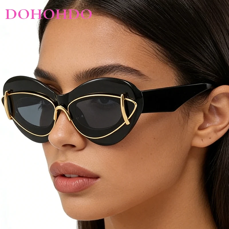 

Y2k Classic Hip Hop Personality Cat Eye Sunglasses Women Men Trendy Luxury Brand Designer Street Photography Sun Glasses UV400