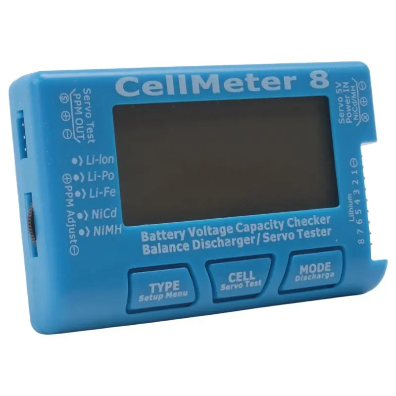 

HOT 1 PCS RC Cellmeter 8 Digital Battery Capacity Checker For Li- Nimh Nicd Cell Meter Blue~Jul.