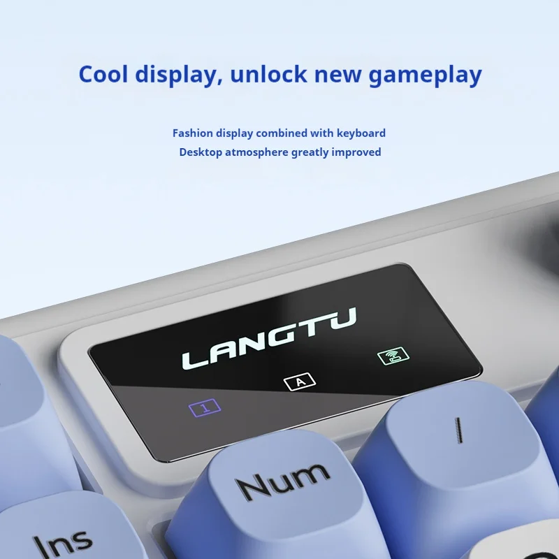 Langtu L98 Mute Wireless Three Mode Keyboard And Wired Mouse Set Rgb 98 Keys Keyboard Logo Screen Female Office Game Keyboard