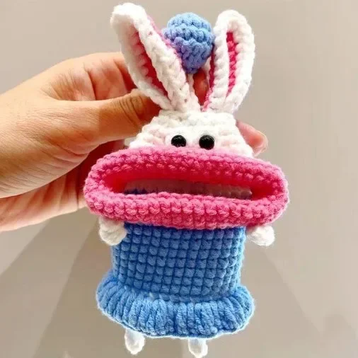 小物 sillage Knitted Keychains Funny Crochet Keychain Knitting Key Holder Sausage Mouth Woven