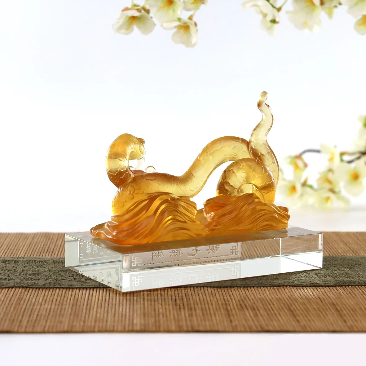 المزجج زودياك الأفعى روي كريستال الإبداعية محظوظ منضدية زخرفة ديكور المنزل التميمة الحرفية هدية