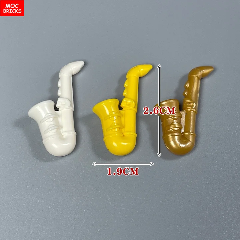 MOC Ziegel Suona Horn Musik Punktzahl Sänger Saxophon Bass Figur Musikinstrumente Pädagogische Bausteine Kinder Mädchen Spielzeug – Detail 3