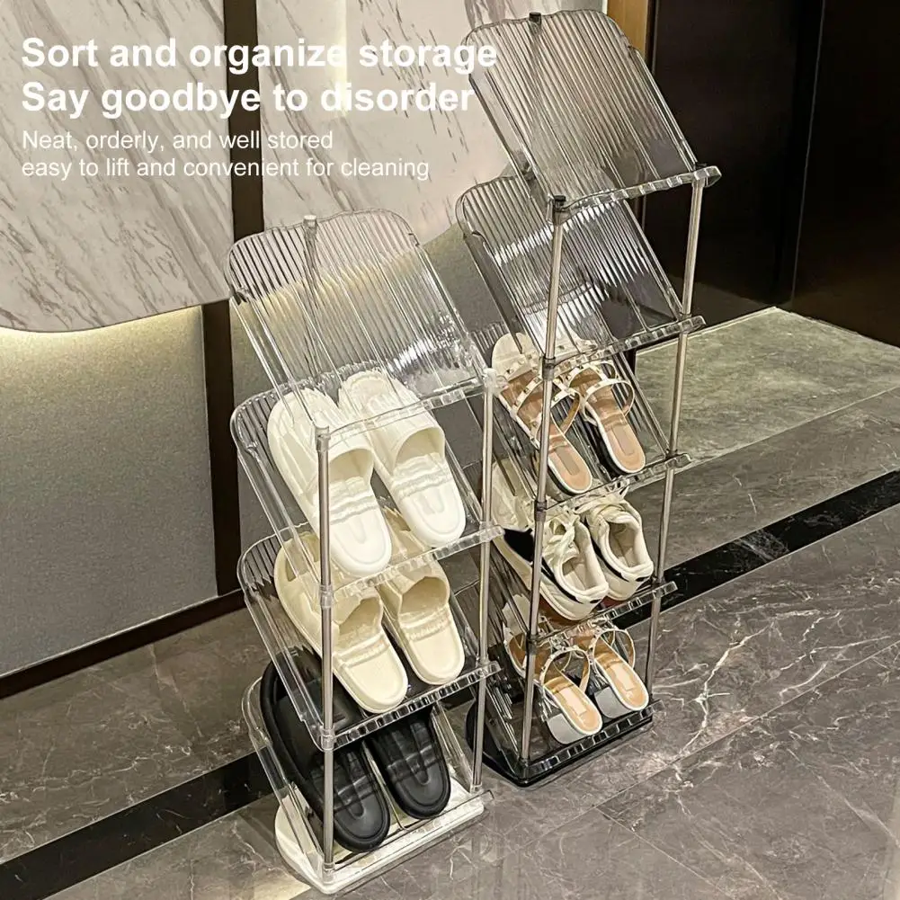 Shoe Rack with 45 Degree Tilt Space-saving Shoe Rack Vertical Shoe Rack with 45 Degree Sloping Entryway Design for Easy