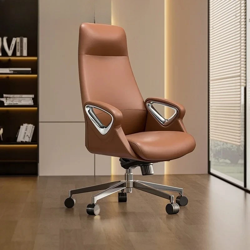 BBackrest Lazy Leisure Sedentary Office Chair Single Fixed Armrest Steel Feet Breathable Ergonomic Chair