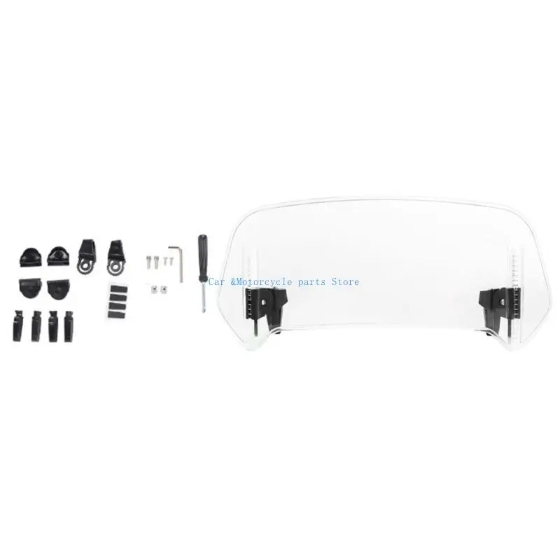 

Y9UC Motorcycle Foldable Windshield Extension Deflector, Adjustable Tool Installation Fit for Comfortable Riding