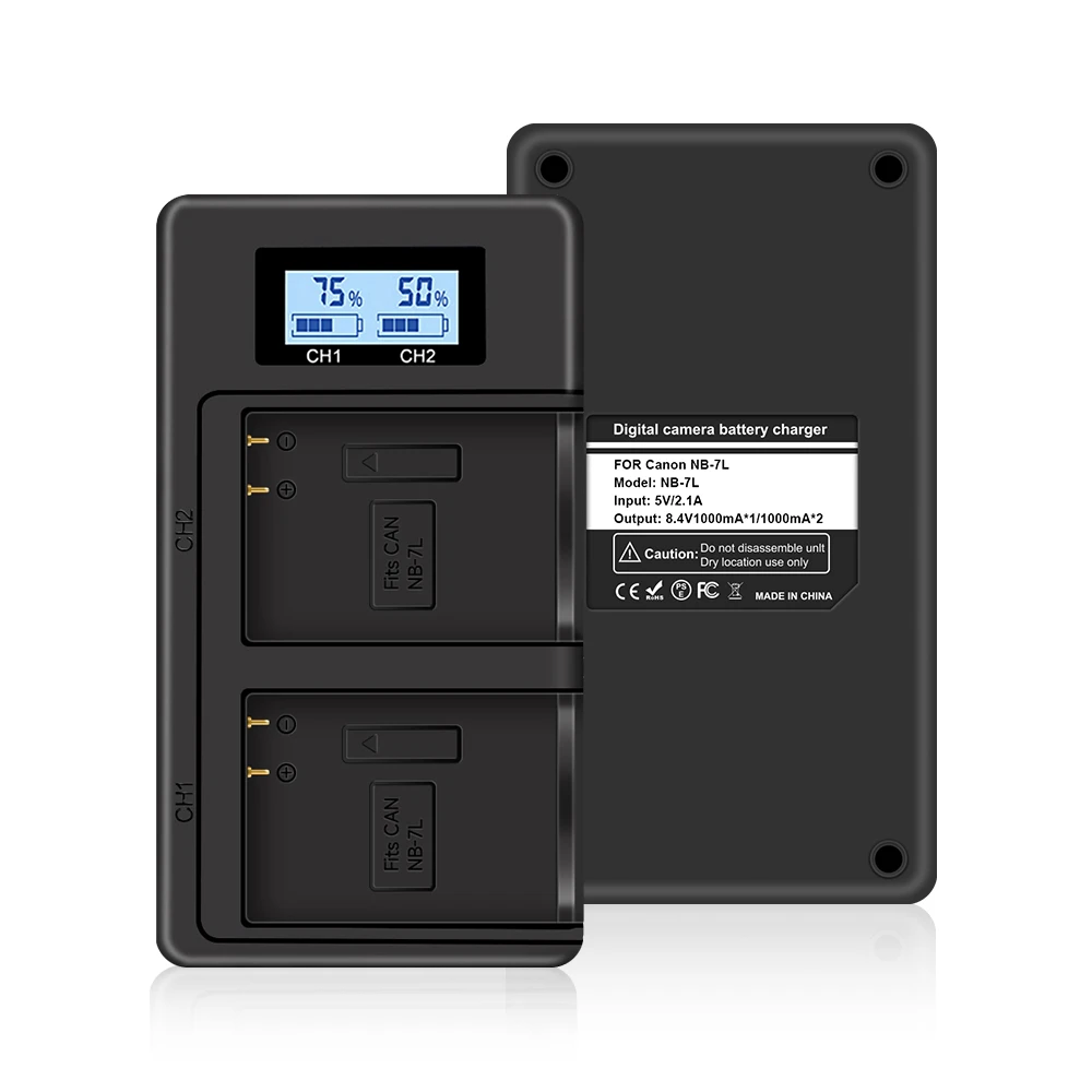 PALO 1800mAh NB-7L NB 7L NB7L батарея + LCD двойное зарядное устройство USB Type C порт для Canon PowerShot G10 G11 G12 SX30 цифровая камера