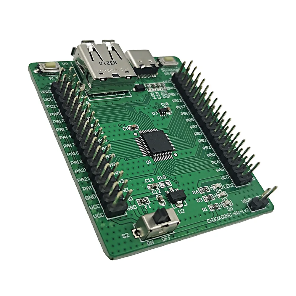 Placa do desenvolvimento do Elementaire, CH32X035C8T6-EVT-R0, CH32X035C8T6, RISC-V, USB, paládio, MCU, tipo C, EN, PHY, 48MHz, WCH