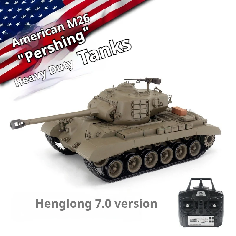 Henglong 3838-1 American Pershing M26 Large Heavy Battle Smoke Tank Model Children'S Multi-Function Competitive Simulation Tank