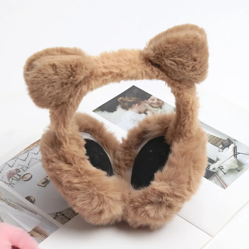 2026 New Soft Plush Foldable Cat Earmuffs Winter Warm for Women Windproof Earflap Outdoor Cold Protection Ear-Muffs Ear Cover
