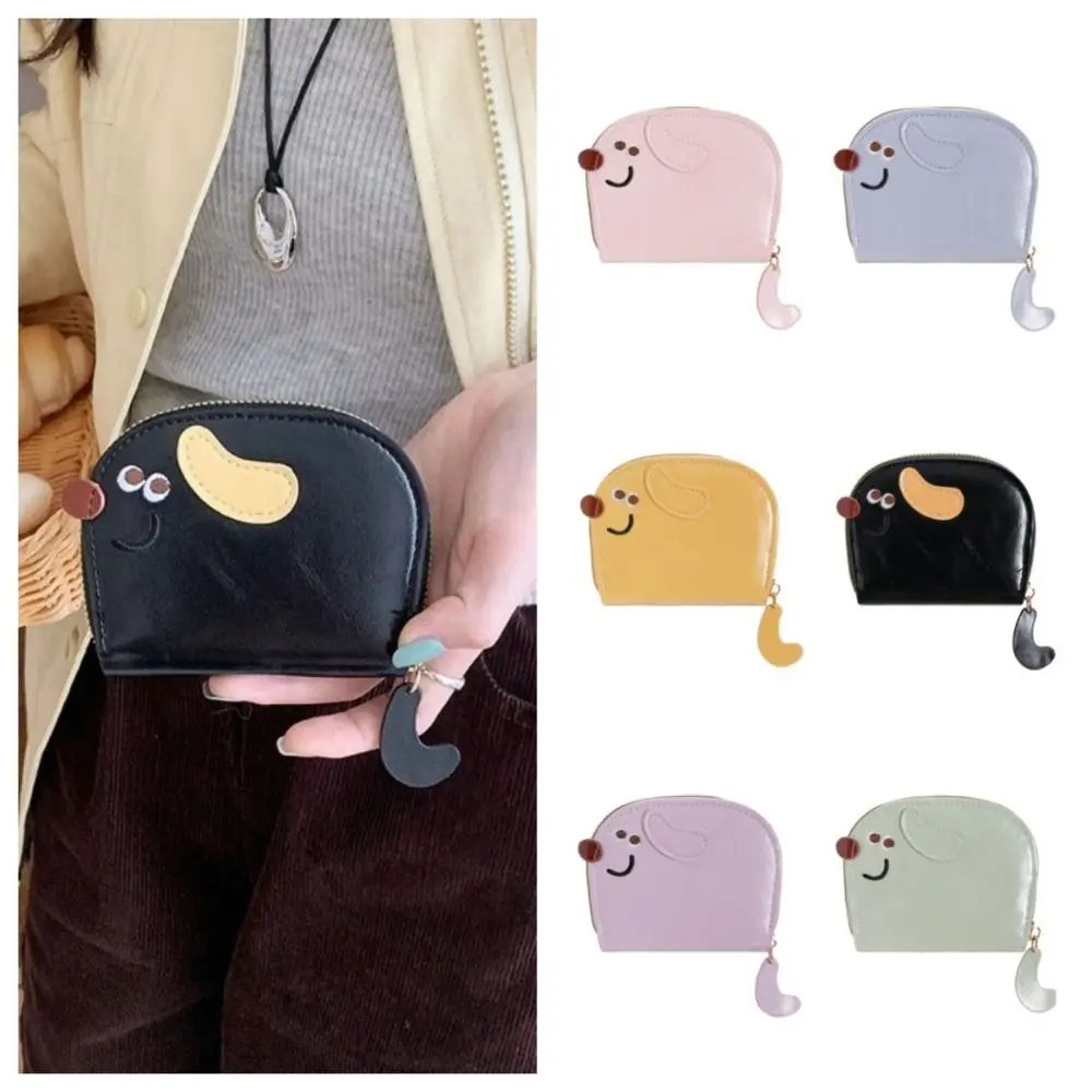 

Change Bag Cartoon Dog Card Bag PU Zipper PU Leather Card Holder Multi-card Slot Korean Style Card Holder Women