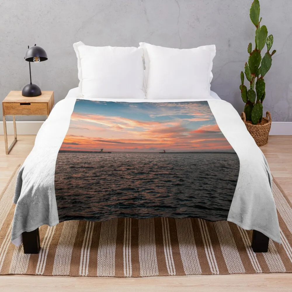 

Evening sun at the beach Throw Blanket Luxury Designer decorative Blankets