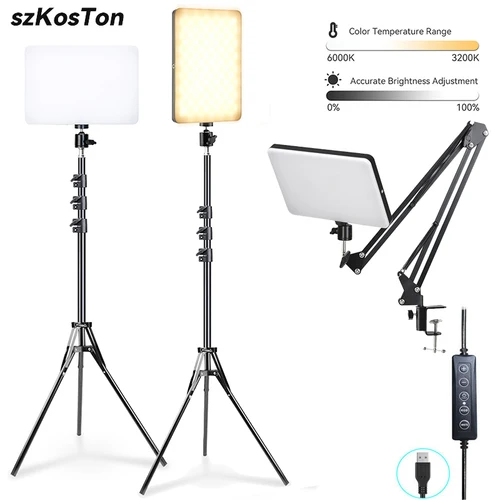 Imagen 1 del producto Luz LED de vídeo con soporte de trípode profesional, Panel de iluminación regulable con Control remoto, lámpara de relleno para fotografía en vivo y estudio fotográfico