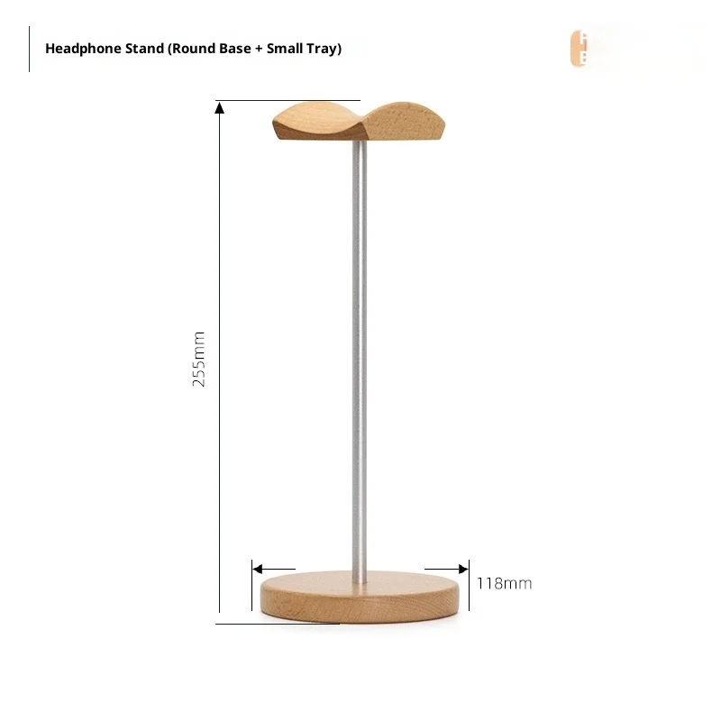 Black Walnut Wood & Aluminum Headphone Stand Nature Walnut Gaming Headset Holder with Solid Metal Base for Table Desk Display image 5