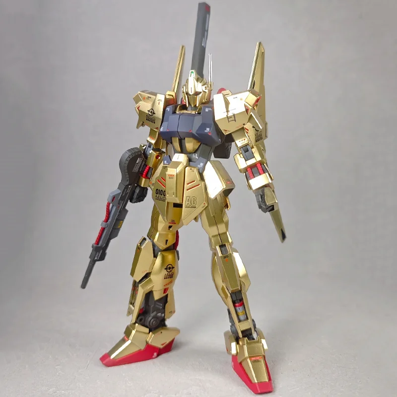 Hg 1/144 Msn-00100 Hyaku Shiki Champagne Ouro Montagem Modelos Kits Anime Figura de Ação Robô Modelo de Plástico Brinquedos Decoração Presentes