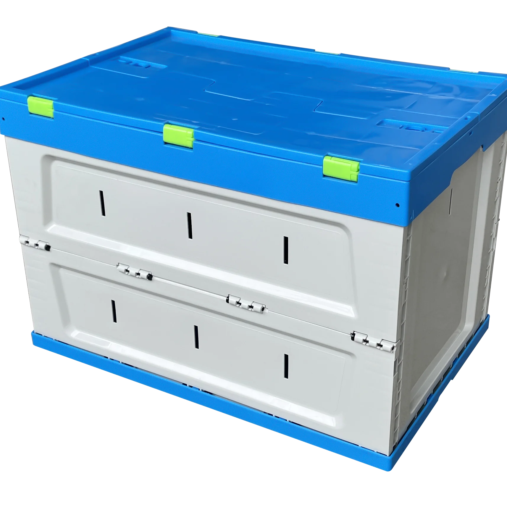 

Chinese Factory WAREHOUSE Use 60x40x41 Cm Folding And Stackable Solid Type Collapsible Plastic Storage Crate Totes For Logistics