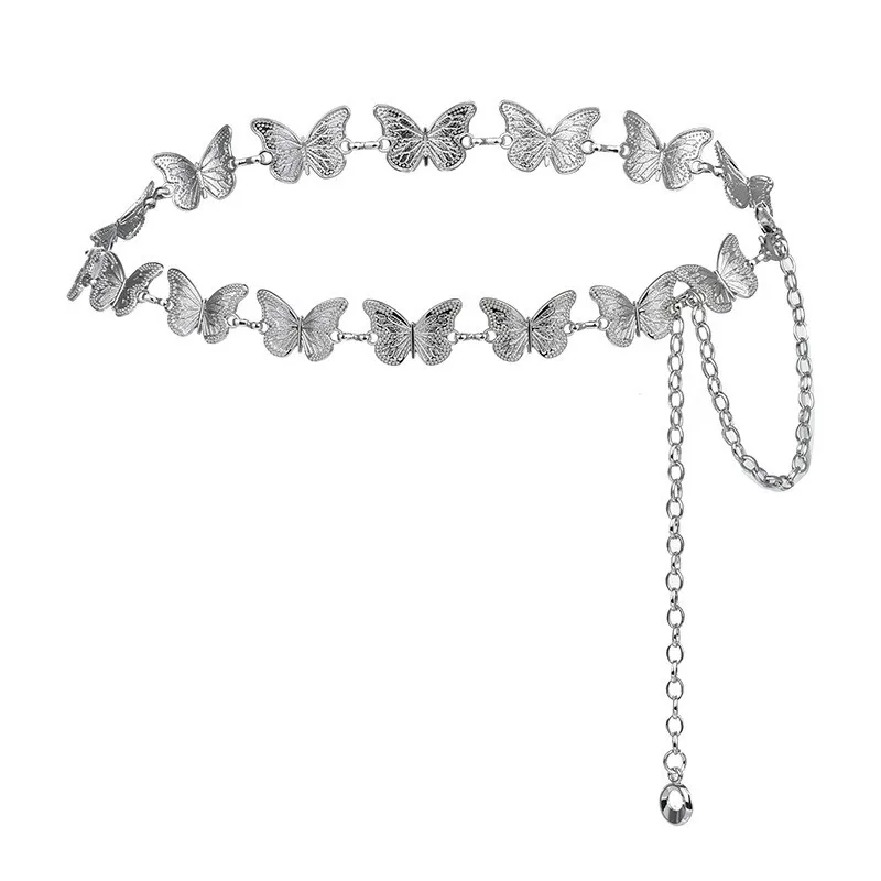 

Butterfly Waist Chain Accessories Niche Design Belt Metal Belt Chain Korean Version Jk Uniform Accessories Ins Versatile Tide
