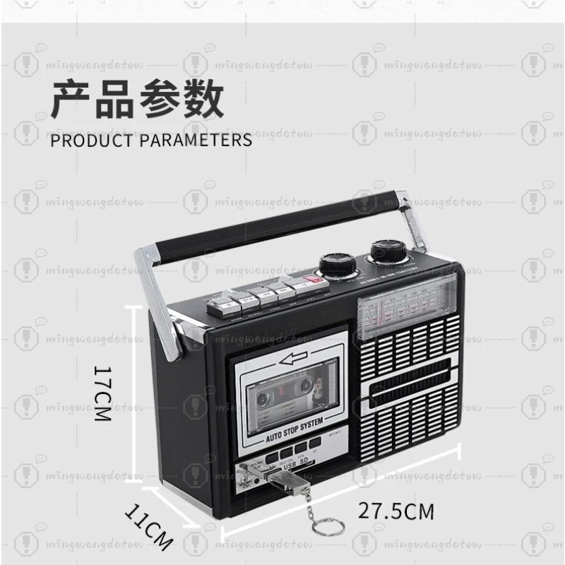 Classic Retro 911 Cassette Player All Band Radio Bluetooth USB TF Card Portable Vintage Boombox for Home & Outdoor