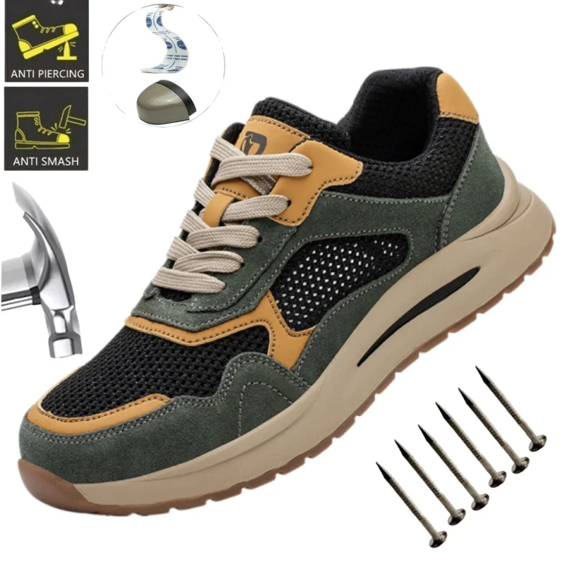 

Men Safety Breathable Shoes Indestructible Work Shoes Sneakers Steel Toe Anti-smash Industrial Shoe Puncture-Proof footwear
