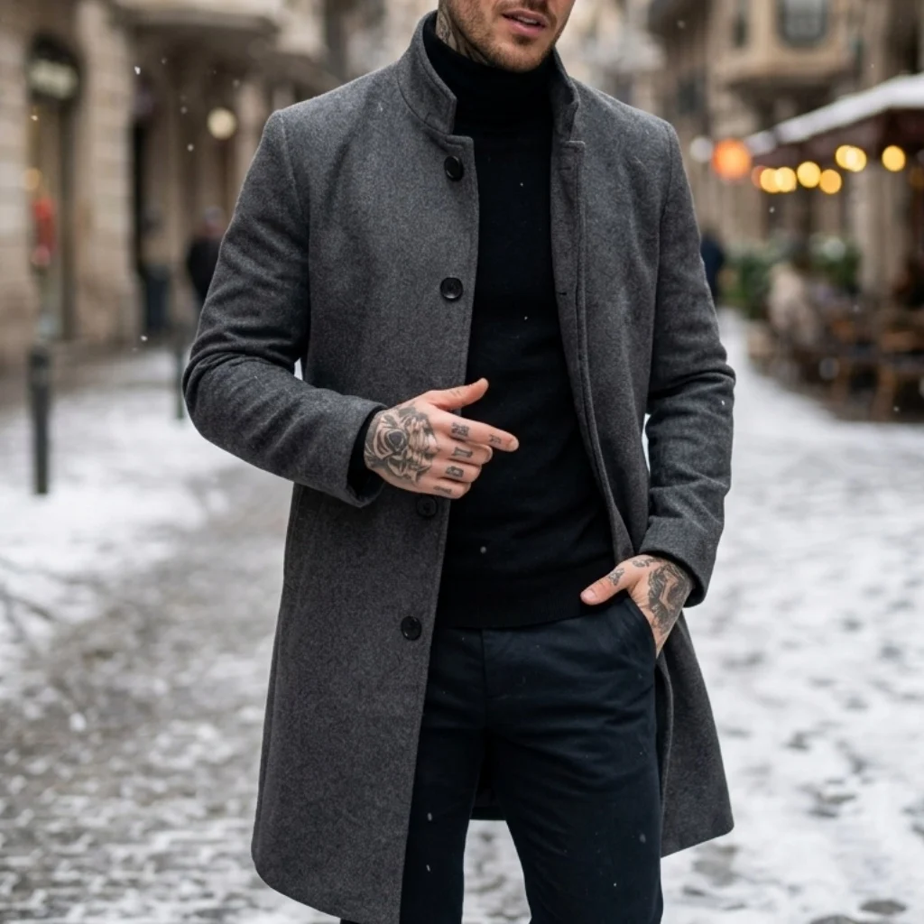 Winter Winter Men's Double-Breasted Trench Coat | Warm & Windproof Overknee-Length Jacket | Casual to Business Streetwear Long Coat - Aliexpress Deal