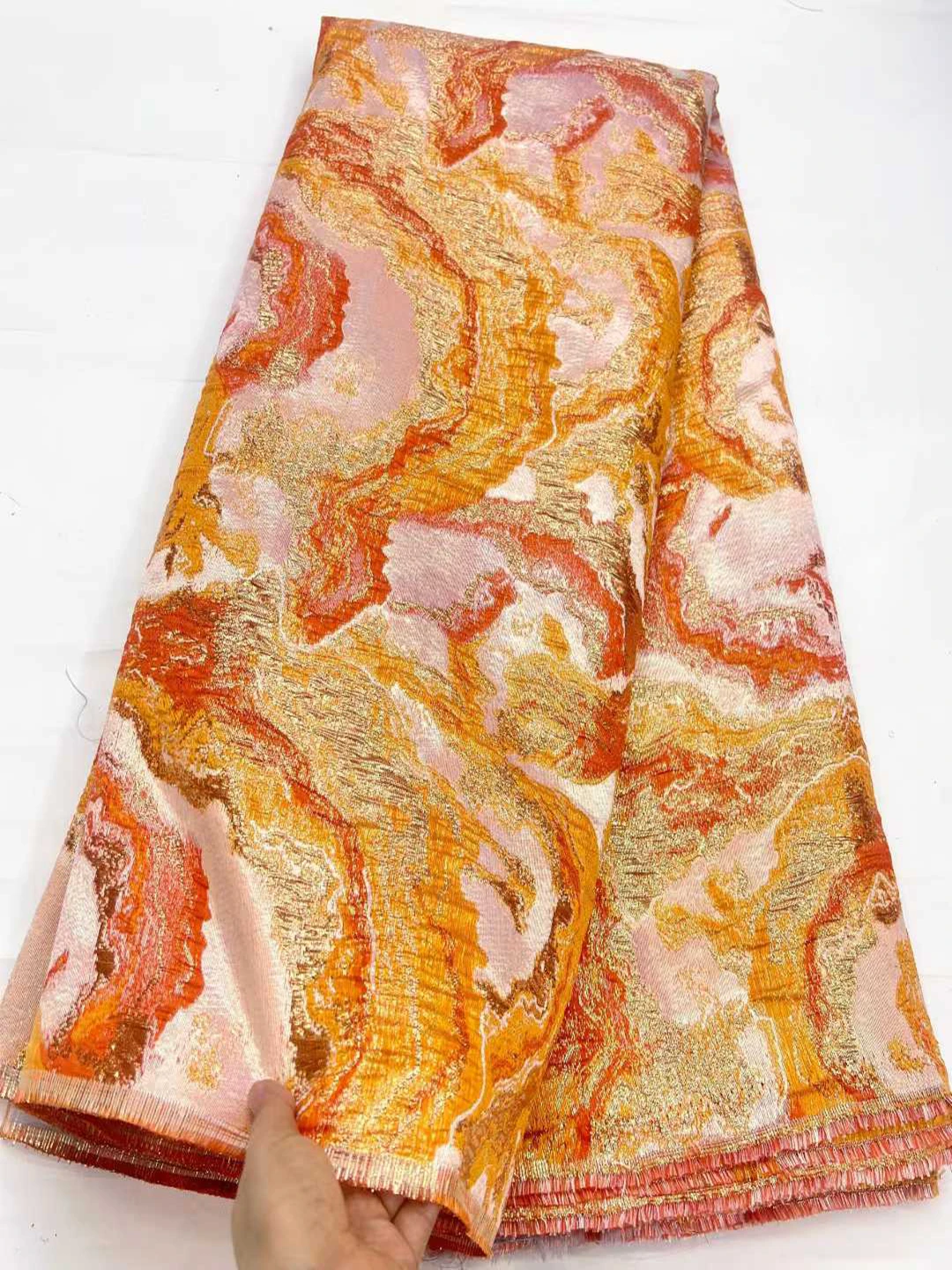 

Нигерийская парча, жаккардовая африканская ткань, кружево высокого качества, 2026, тюль, кружевная ткань, свадебная кружевная ткань с блестками для швейного материала