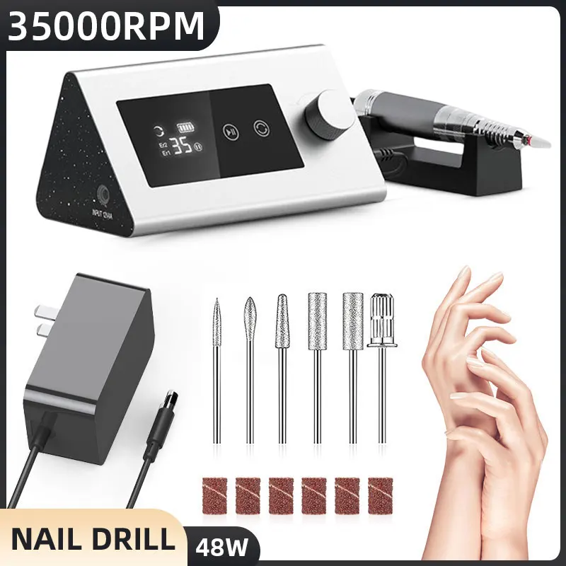 35000RPM Sander Nail Electric Manicure Drill For Nail Tools Touchable Screen Manicure Machine Designed For Salons Families