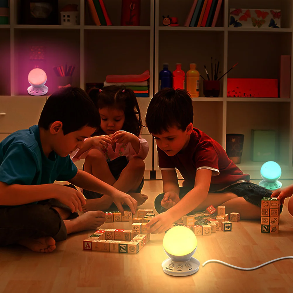

1 pc Rgb Ball Shape Light Voice Controlled Led Night Light 3 Modes Music Rhythm Lamp For Bedroom Table Decor White