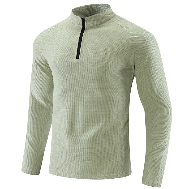 

Men's Half Zipper Long Sleeve T-shirt Breathable Quick Drying Outdoor Sports Leisure Mountaineering Hiking Men's Top