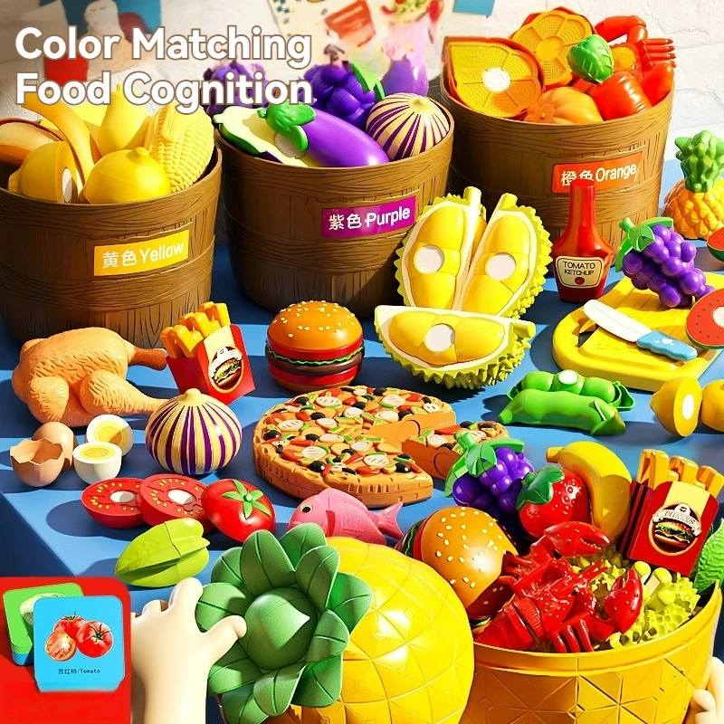 

Children Toys Cutting Fruits and Vegetables Set for Kids Pretend Play Simulation Kitchen Toy Montessori Baby Toys for Girls Boys