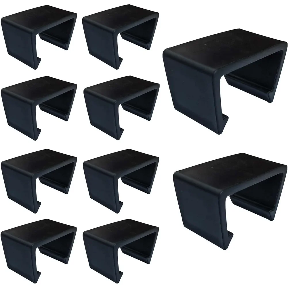 10pcs Outdoor Patio Furniture Connector Clips For Rattan Sofa Sectional Strong PP Black, Splicing Fixed Buckle