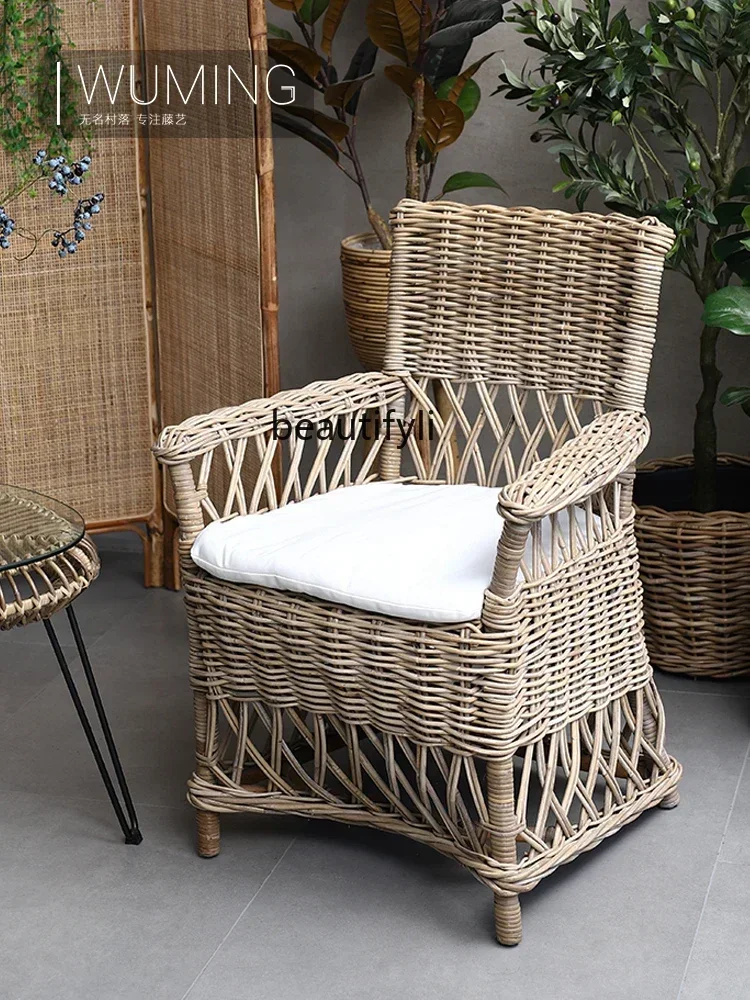 빈티지 등나무 소파 의자 이미지
