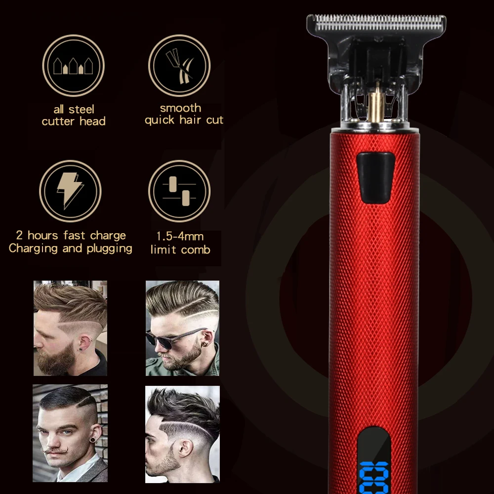 شاشة LCD رقمية، ماكينة حلاقة معدنية بالكامل للسفر، ماكينة حلاقة كهربائية محمولة، ماكينة قص الشعر للنساء